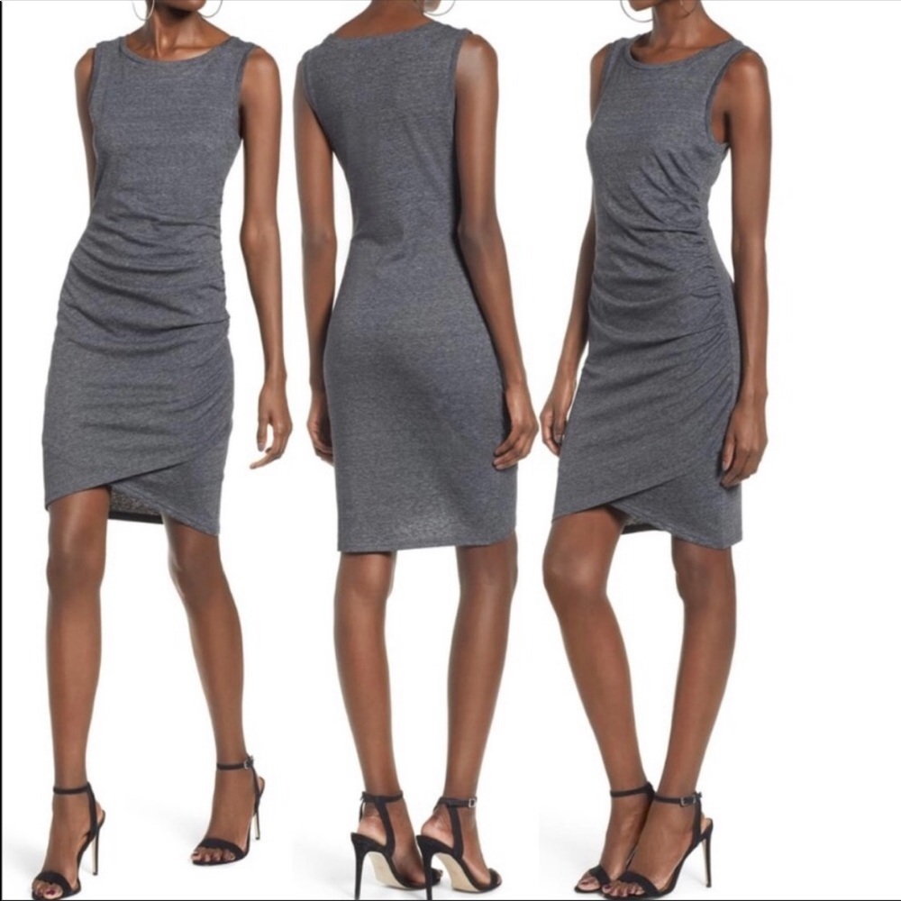 Runched body-con tank dress draped